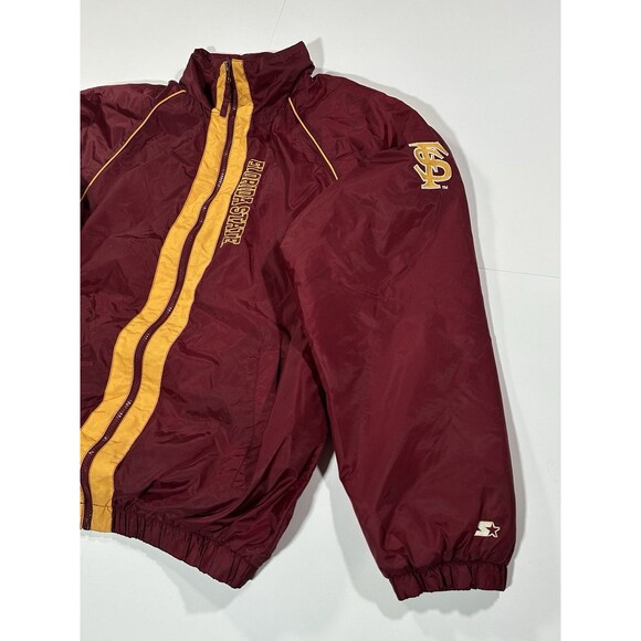 Starter FSU Seminoles Jacket Mens Medium Full Zip Embroidered Windbreaker Coat - Picture 2 of 12